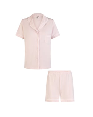 By Louise Dames korte pyjama set modal shortama met knoopsluiting