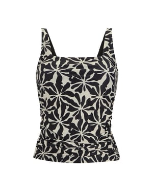 Regatta Dames Loria Abstract Floral Tankini Top (Zwart/Wit)