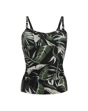 Regatta Dames Aceana III Tropische Bladeren Tankini Top (Groen/Wit/Zwart)