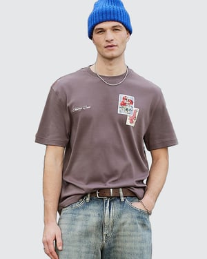 River Island Mens T-Shirt The Real Hackney Dave Purple Floral