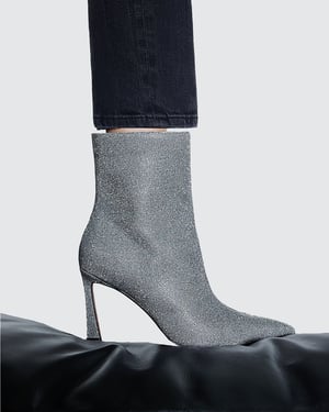 River Island Womens Ankle Boots Silver Glitter