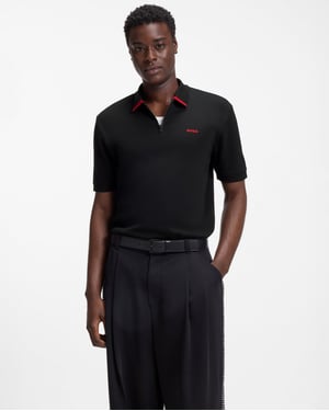 Dalomino Short Sleeve Polo Shirt in Black