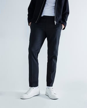 River Island Mens Twill Trousers Black Skinny Fit