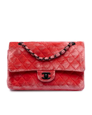 Pre-owned Medium Classic Velvet Double Flap