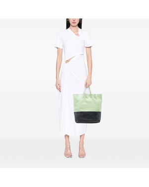 Pre-owned Bicolor Leather Vertical Cabas Tote
