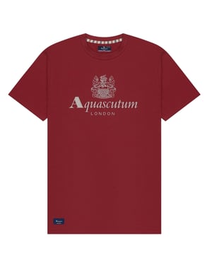 Aquascutum Active Beach Basic Big Logo Bordeaux Burgundy T-shirt
