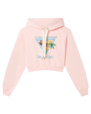 Casablanca Mönstrad Cropped Hoodie Afro Cubism Tennis Club Ljusrosa Hoodies
