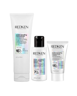 Redken Acidic Bonding Concentrate 5-minute Liquid Mask 250ml, Acidic Bonding Concentrate Shampoo 50ml And Conditioner 30ml