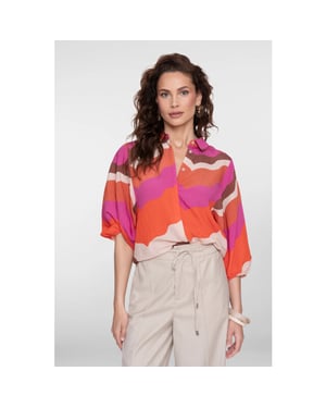 Geisha 63216-20 718 blouse ecru/brown/cassis