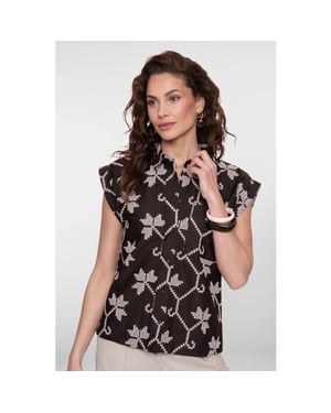 Geisha 63212-20 750 blouse chocolate brown/sand