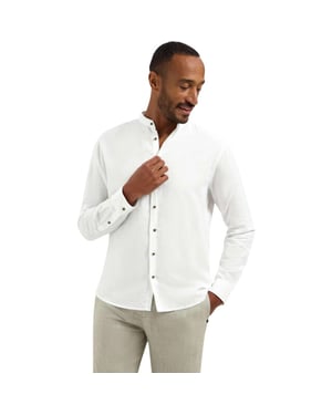 No Excess Shirt h linen granddad white