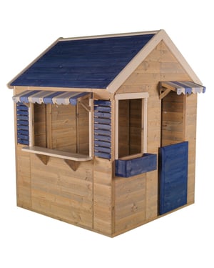 Wendi Toys Houten speelhuis strandwinkel blauw voor buiten / tuin