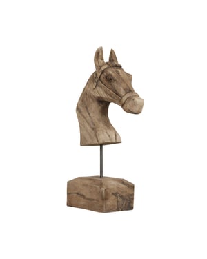 Light & Living Ornament op voet horse hout 25x14x48cm