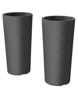 4gardenz 4goodz set van 2 bbloempotten rond 35x60 cm donker
