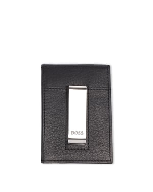 Accessories Boss Branded Card Holder with Money Clip in Navy