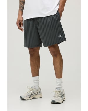 Regular Fit Striped Man Script Short