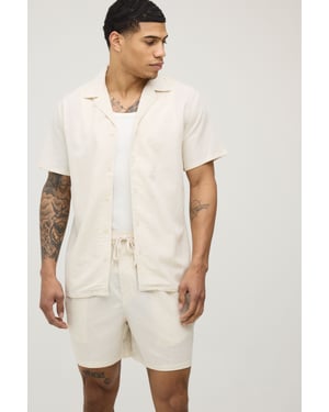 Holiday Linen Blend Regular Shirt & Relaxed Short Set