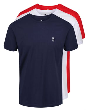 Luke 1977 Men's Johny 3 Pack T-Shirts in Red White Navy