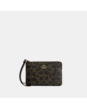 Corner Zip Wristlet In Loved Signature Canvas
