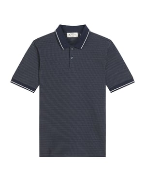 Ben Sherman Heren jacquard poloshirt (Donkere marine)