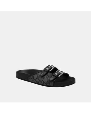 Two Band Buckle Sandal In Signature Jacquard