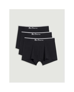 Ben Sherman Heren Mod Signature Strepen Boxer Shorts (Verpakking van 3) (Zwart)