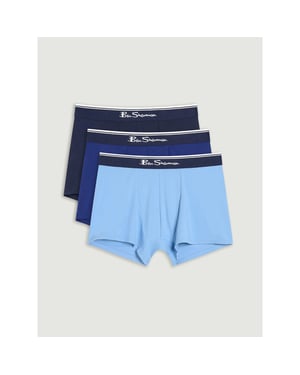 Ben Sherman Heren Mod Signature Strepen Boxer Shorts (Verpakking van 3) (Blauw)