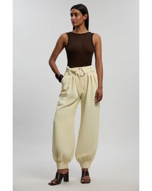 Utility Detail Cuffed Woven Trouser With Belt