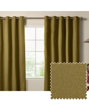 The Ultimate Blackout Textured Woven Eyelet Curtain Pair, Forest