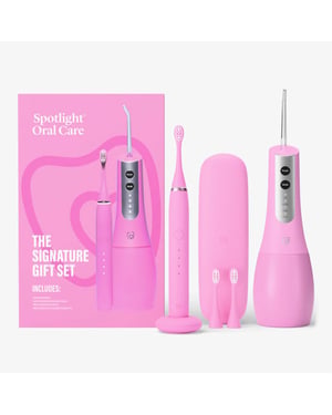 Spotlight Oral Care Signature Gift Set Sonic Pro & Uv Water Flosser - Pink