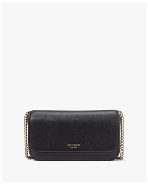 Ava Pebbled Leather Flap Chain Wallet
