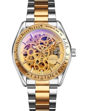 Invicta Objet D Art 69600 Heren Horloge - Automatisch Uurwerk - Roestvrij Staal met gouden Wijzerplaat - 43mm