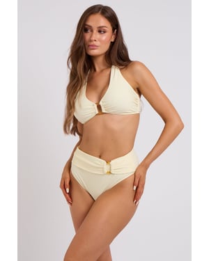 Lemon Soft Triangle O Ring Bikini Top