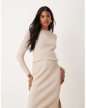 JDY ribbad topp koord i beige