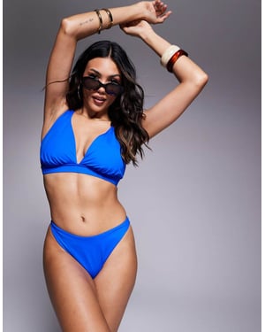 ASOS DESIGN Emma superhögbens hipsterbikiniunderdel i koboltblå