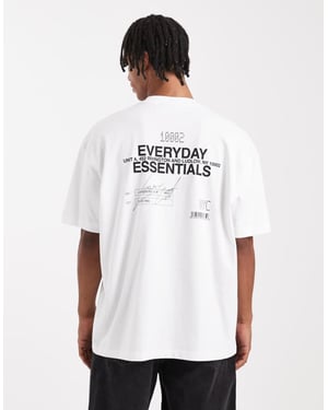 ASOS DESIGN oversized t-shirt i vitt med texttryck på ryggen