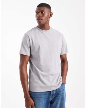 ASOS DESIGN Essentials t-shirt med rund hals i gråmelerad