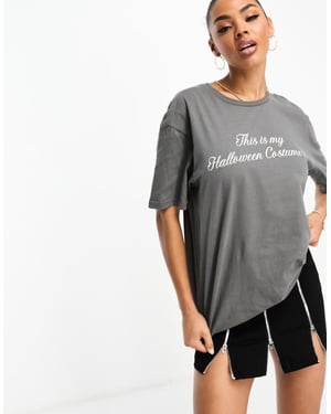 In The Style Halloween-kostymmotiv t-shirt i tvättad grå