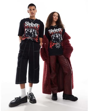 ASOS DESIGN unisex oversized grafisk t-shirt med Slipknot-tryck i svart