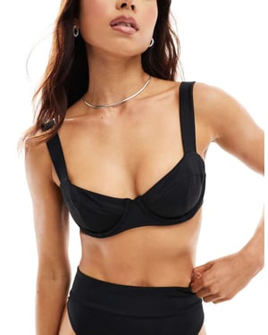 Weekday Zadie trådbikini-bh topp i svart