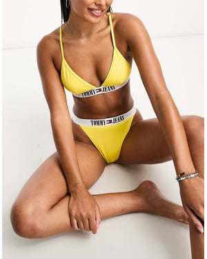 Tommy Jeans arkiv triangelbikiniöverdel i gul