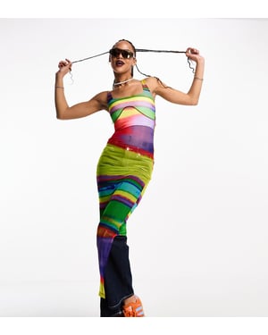 Calvin Klein Jeans Pride grafisk mesh racerback klänning med heltryck