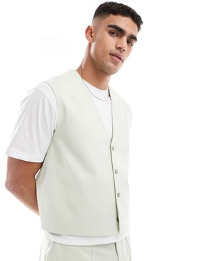 ASOS DESIGN smart co-ord boxy väst i ljus salviagrön