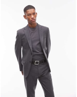 Topman premium ullmix slim passform kavaj i kolgrå