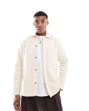 ONLY & SONS canvas arbetsjacka i ecru