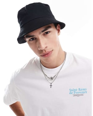 ASOS DESIGN buckethatt i svart