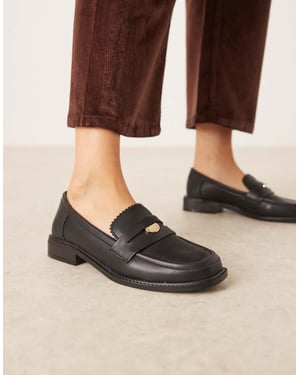 ASOS DESIGN Match penny loafers i svart