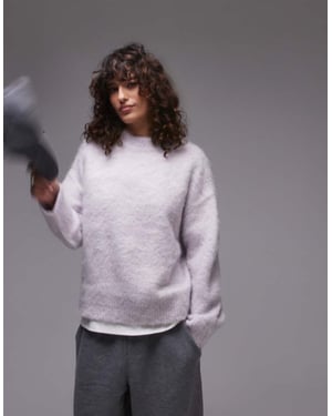 Topshop urtvättad fluffig avslappnad tröja i lila
