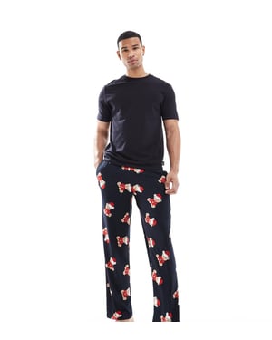 Chelsea Peers Exklusiv His & Hers Jull Teddytryck Pyjamasset i marinblå