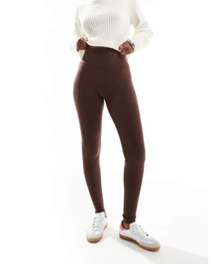 Miss Selfridge ribbad stickad mysbyxa i choklad